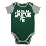 Michigan State Infant Home Field Creeper, Bib, Bootie Set